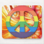 Psychedelic RainBow Peace Symbol mousepads