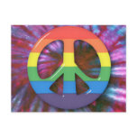 Psychedelic RainBow Peace Symbol postcards