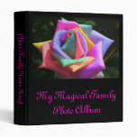 Psychedelic Rainbow Rose 3 Ring Binder