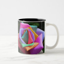 Psychedelic Rainbow Rose Mugs