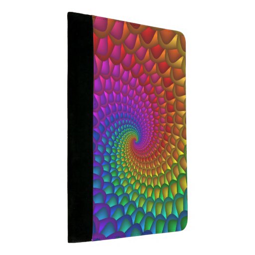 psychedelic rainbow spiral padfolio zazzle perforated paper christmas ornaments
