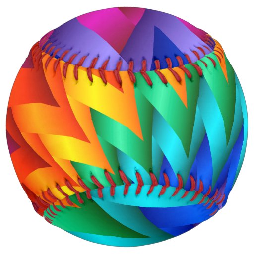 Psychedelic Rainbow Spiral Softball | Zazzle