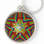 Psychedelic Rainbow Star Sunshine Keychain