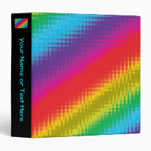 Psychedelic Rainbow Stars 3 Ring Binder
