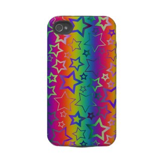 Psychedelic Rainbow Stars Tough Iphone 4 Cover