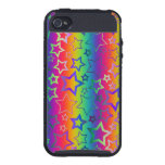 Psychedelic Rainbow Stars Cases For iPhone 4