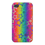 Psychedelic Rainbow Stars Covers For iPhone 4