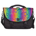 Psychedelic Rainbow Stars Laptop Messenger Bag