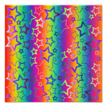Psychedelic Rainbow Stars Photographic Print