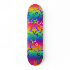 Psychedelic Rainbow Stars skateboard
