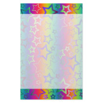 Psychedelic Rainbow Stars Stationery Paper