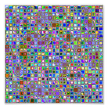 Psychedelic Rainbow Textured Mosaic Tiles Pattern Photo Print