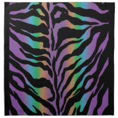 Psychedelic Rainbow Zebra Stripe Fun Collection Printed Napkin