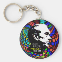 Psychedelic Ron Paul Keychain
