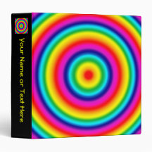 Psychedelic Round Rainbow Pattern 3 Ring Binder