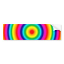Psychedelic Round Rainbow Pattern Bumper Sticker