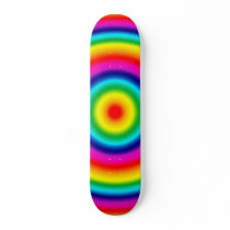 Psychedelic Round Rainbow Pattern Skateboard Deck