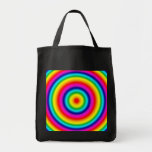 Psychedelic Round Rainbow Pattern Tote Bag