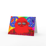 Psychedelic Santa Peace Greeting Card