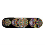 Psychedelic Skull Art Design Skateboard