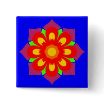 Psychedelic Snowflake buttons by CloudDancer7 Psychedelic Snowflake buttons