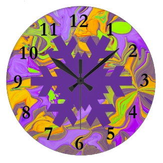 Psychedelic snowflake clock