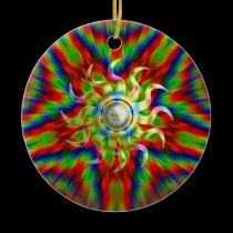 Psychedelic Solar Star Ornament ornaments