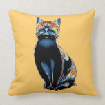 Psychedelic Solarized Kitty Pillow