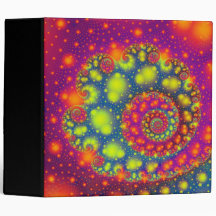 Psychedelic Spiral Neon Decorative Abstract Art Vinyl Binders