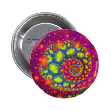 Psychedelic Spiral Neon Decorative Abstract Art Buttons