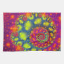 Psychedelic Spiral Neon Decorative Abstract Art Hand Towel