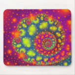 Psychedelic Spiral Neon Decorative Abstract Art Mousepad