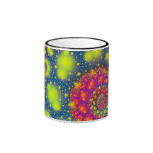 Psychedelic Spiral Neon Decorative Abstract Art Mugs