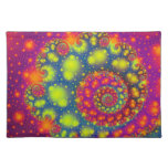 Psychedelic Spiral Neon Decorative Abstract Art Placemat