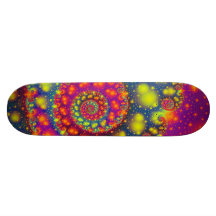 Psychedelic Spiral Neon Decorative Abstract Art Custom Skateboard