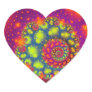 Psychedelic Spiral Neon Decorative Abstract Heart Heart Sticker