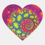 Psychedelic Spiral Neon Decorative Abstract Heart Heart Sticker