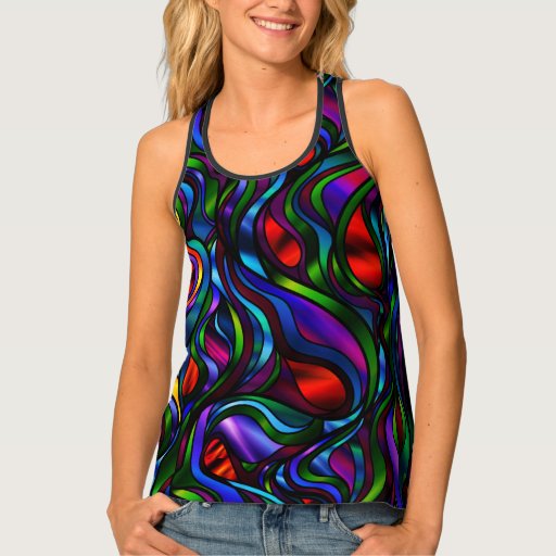 Psychedelic Stained Glass Abstract Tank Top Zazzle