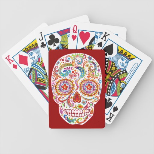 Psychedelic Sugar Skull Playing Cards Zazzle