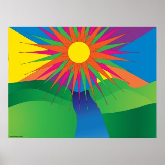 Psychedelic Sun Poster