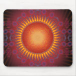 Psychedelic Sun: Spiral Fractal Design: Mousepad