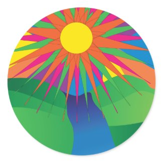 Psychedelic Sun Sticker sticker