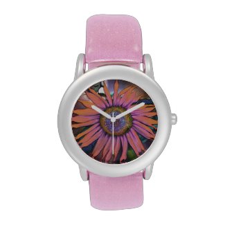 Psychedelic Sunflower Watch with Glitter Strap