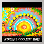 Psychedelic Sunset World's coolest dad Poster