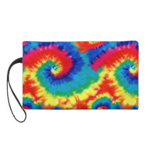 Psychedelic Tie Dye Bagettes Bag Wristlet Clutches
