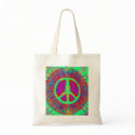 Psychedelic Tie-Dye Peace Sign bags by makelovenotwar Psychedelic Tie-Dye Peace Sign bags