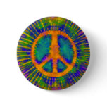 Psychedelic Tie Dye Peace Sign buttons