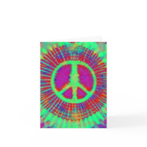 Psychedelic Tie-Dye Peace Sign cards