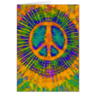 Psychedelic Tie Dye Peace Sign card
