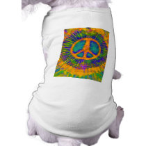 Psychedelic Tie Dye Peace Sign pet clothing by makelovenotwar Psychedelic Tie Dye Peace Sign pet clothing
